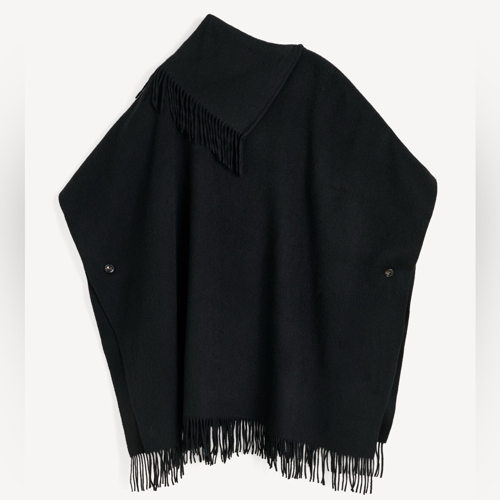 ISO MALENE BIRGER TURTLO PONCHO - BLACK